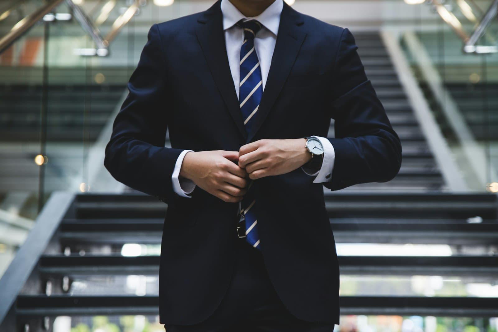 Tailored navy suit